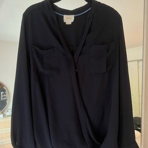 Navy Anthropologie Maeve Blouse